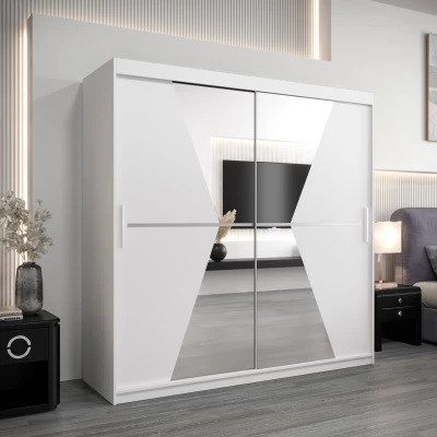 Kleiderschrank MILANA – Breite 200 cm, weiß