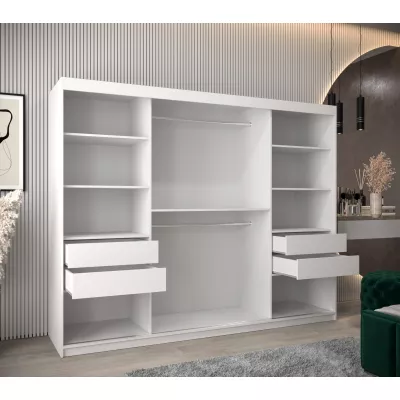 Schwebetürenschrank MILANA – Breite 250 cm, Weiß