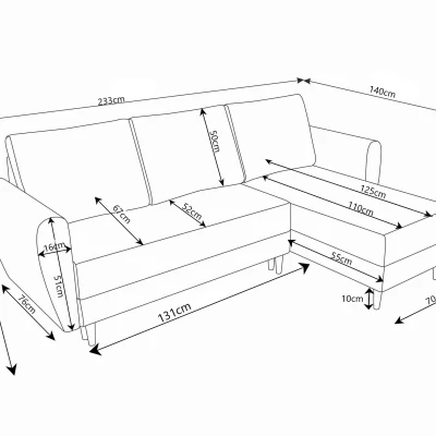 Blaues Ecksofa PIVEK