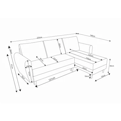 Blaues Ecksofa PIVEK