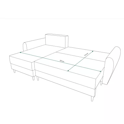 Blaues Ecksofa PIVEK