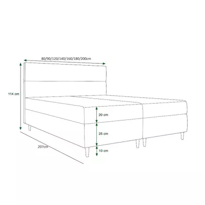 Boxspringbett ANGELES – 200x200, Dunkelgrün