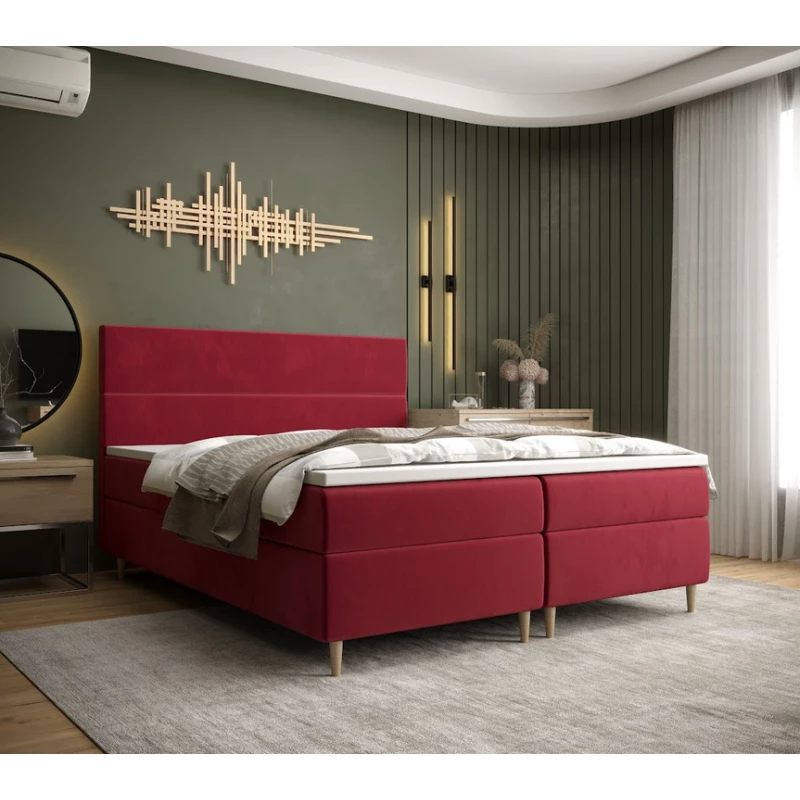 Boxspringbett ANGELES – 200x200, Rot