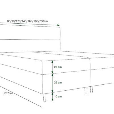 Boxspringbett ANGELES – 200x200, Dunkelgrau