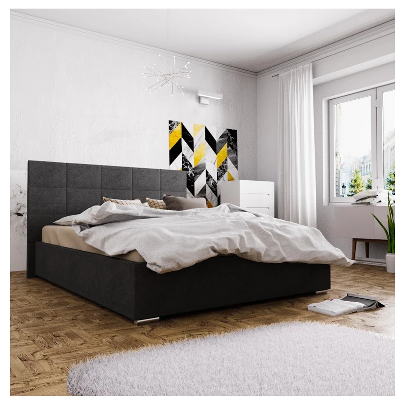 Ehebett mit Stauraum FLEK 4 – 140x200, schwarz