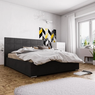 Ehebett mit Stauraum FLEK 4 – 180x200, schwarz