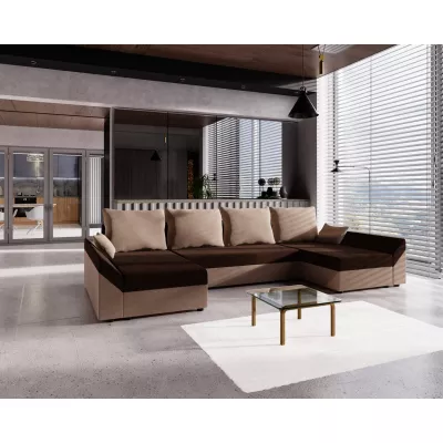 U-förmiges Sofa ANNELIES – Beige/Bronze