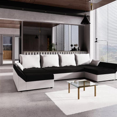 U-förmiges Sofa ANNELIES – Schwarz/Weiß