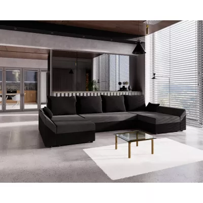 U-förmiges Sofa ANNELIES – Schwarz/Grau