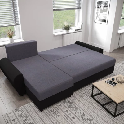 Ecksofa DEBORA – Grau/Schwarz