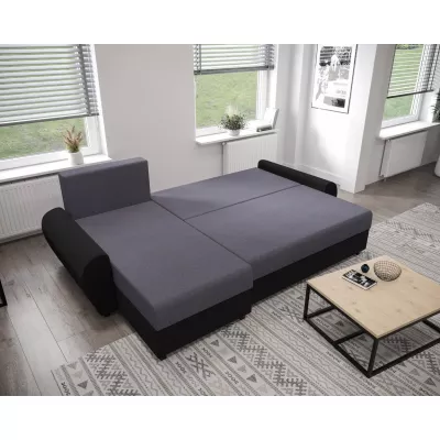 Ecksofa DEBORA – Grau/Schwarz