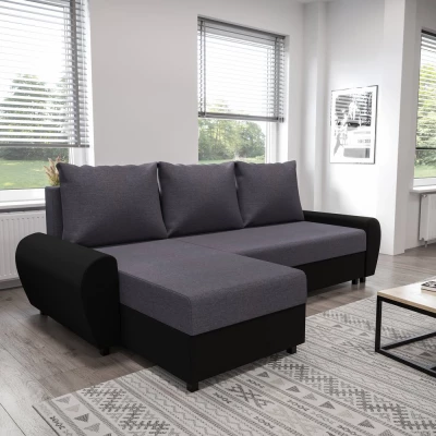 Ecksofa DEBORA – Grau/Schwarz