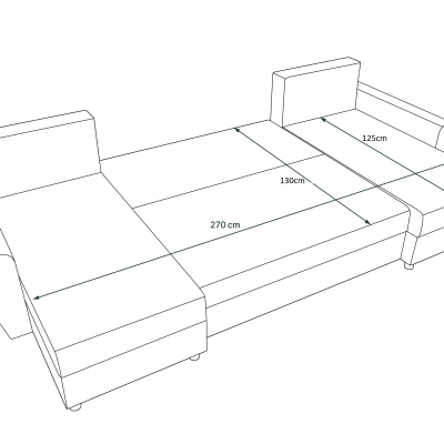 U-förmiges Sofa DEBORA – Grau / weißes Öko-Leder