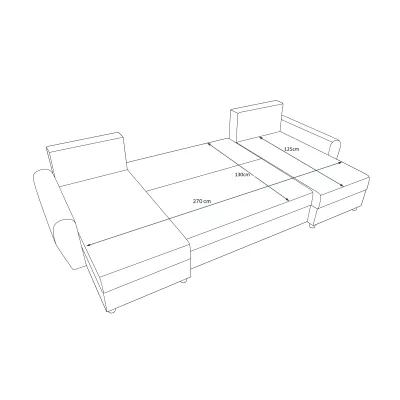 U-förmiges Sofa DEBORA – Grau / weißes Öko-Leder