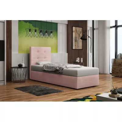 Polsterbett mit Stauraum DELILAH 1 COMFORT – 90x200, rechts, Rosa