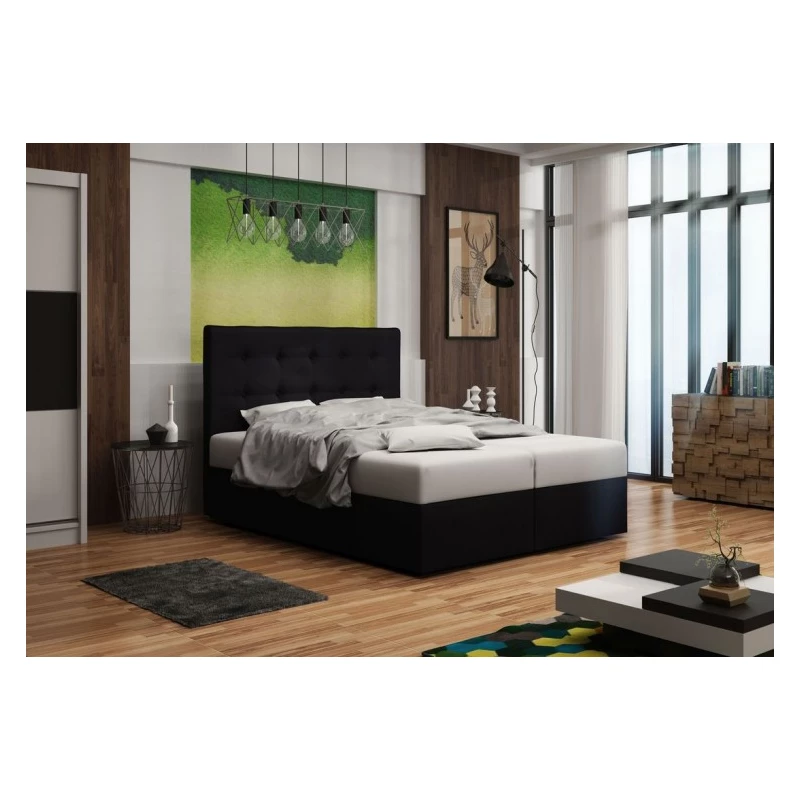 Polsterbett mit Stauraum DELILAH 1 COMFORT – 200x200, Schwarz