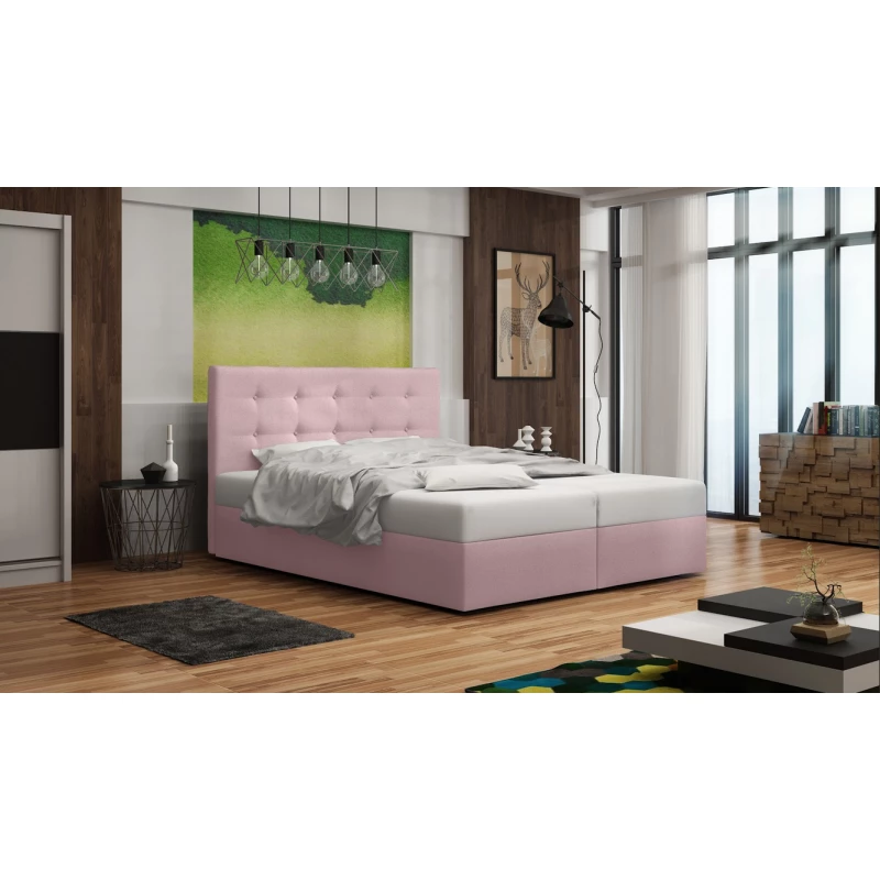 Polsterbett mit Stauraum DELILAH 1 COMFORT – 200x200, Rosa