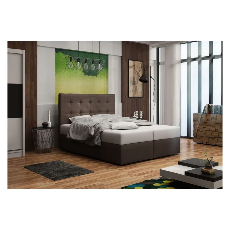 Polsterbett mit Stauraum DELILAH 1 COMFORT – 200x200, Braun