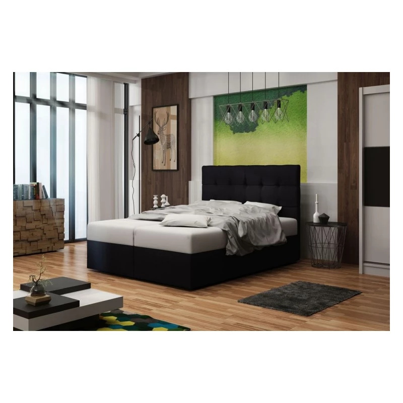 Polsterbett mit Stauraum DELILAH 2 COMFORT – 140x200, Schwarz