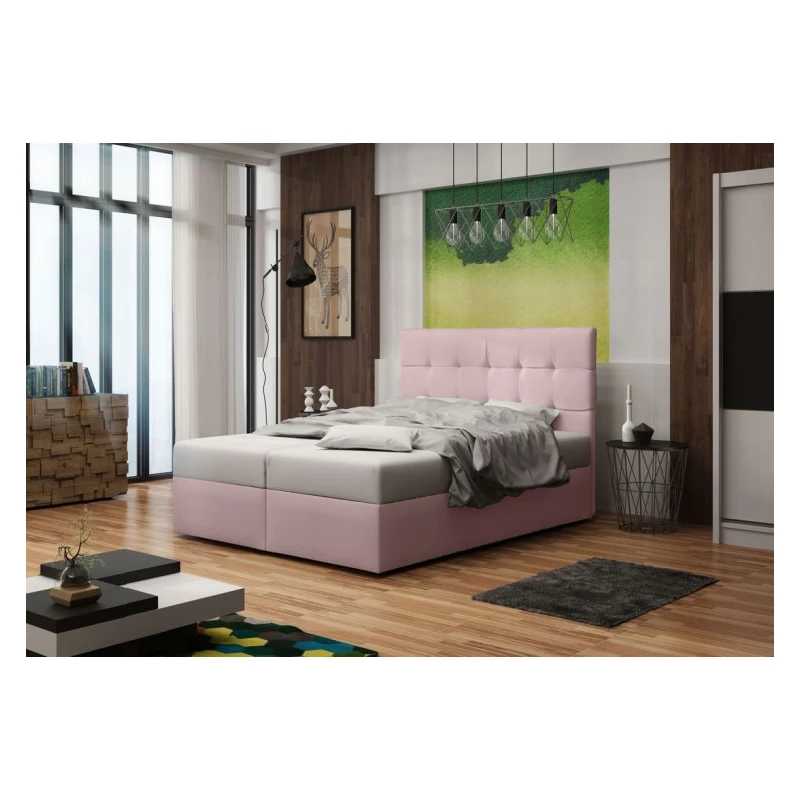 Polsterbett mit Stauraum DELILAH 2 COMFORT – 200x200, Rosa