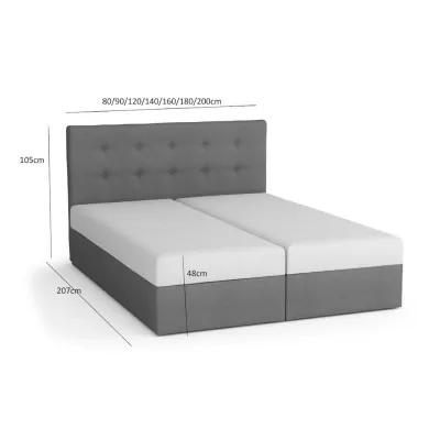 Polsterbett mit Stauraum DELILAH 2 – 200x200, Grau