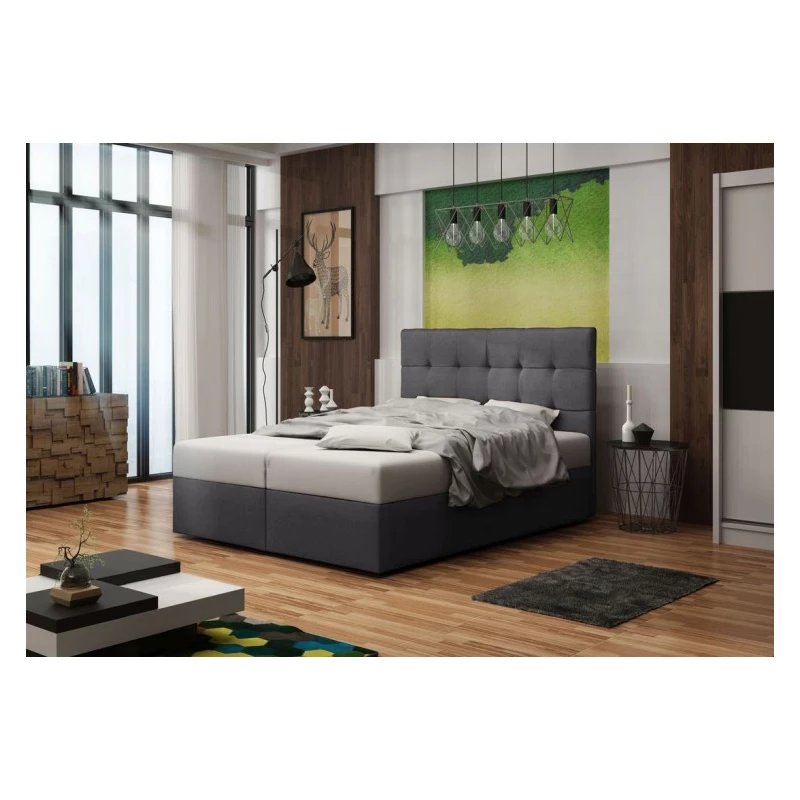 Polsterbett mit Stauraum DELILAH 2 COMFORT – 200x200, Grau