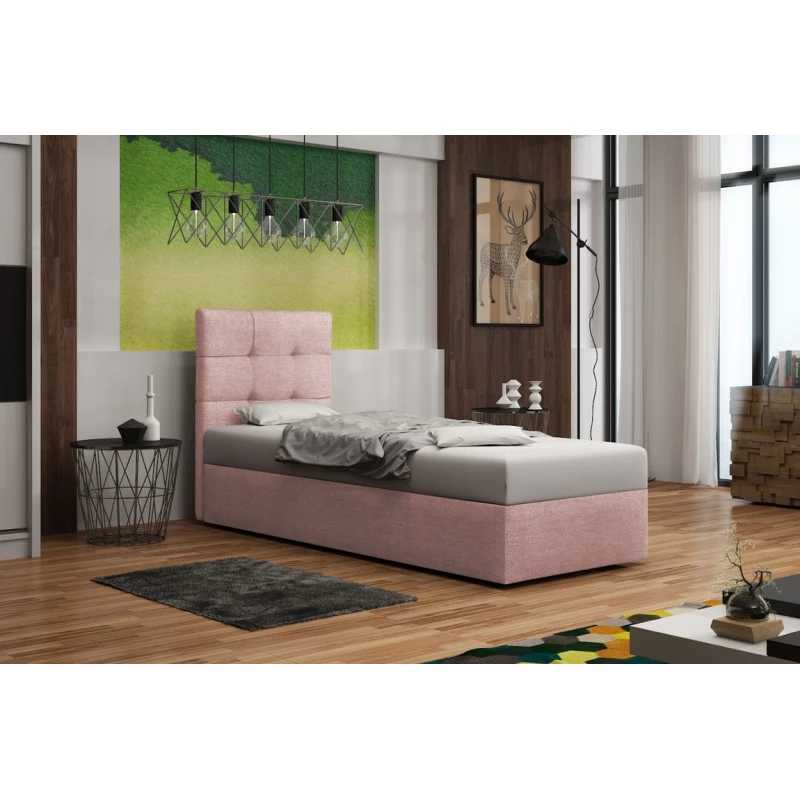 Polsterbett mit Stauraum DELILAH 2 COMFORT – 80x200, rechts, Rosa