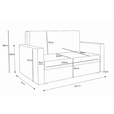 Schlafsofa mit schwarzen Würfeln ARIA – Beige/Braun