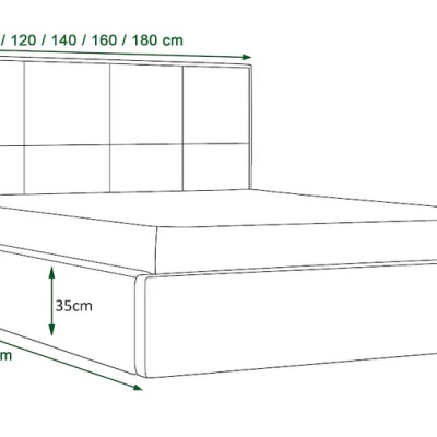 Polsterdoppelbett NARINE – 140x200, weiß