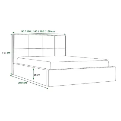 Polsterdoppelbett NARINE – 140x200, weiß