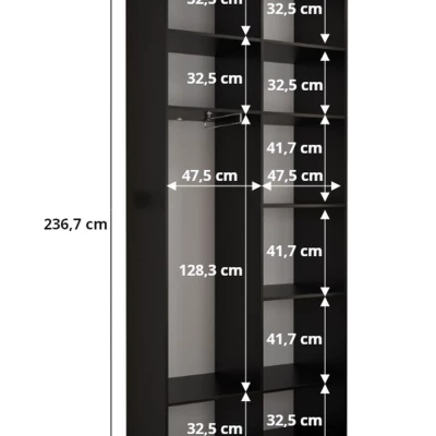 Kleiderschrank MARIYA 1 – 100 cm, schwarz