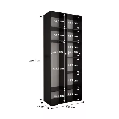 Kleiderschrank MARIYA 1 – 100 cm, schwarz