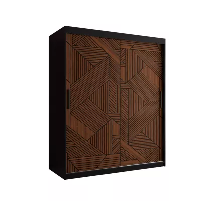 Schwebetürenschrank MADELEIN 2 – Breite 150 cm, Schwarz/Nussbaum