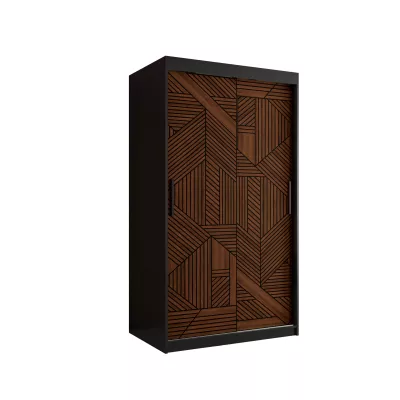 Schwebetürenschrank MADELEIN 2 – Breite 100 cm, Schwarz/Nussbaum