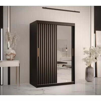 Kleiderschrank mit Spiegel RADKIN 2 – Breite 120 cm, schwarz