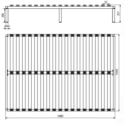 Bettgestell mit Lattenrost WAFIC – 160 x 200