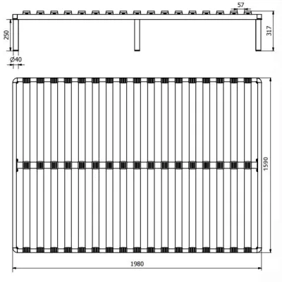 Bettgestell mit Lattenrost WAFIC – 160 x 200