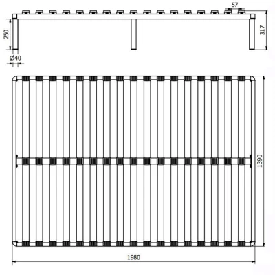 WAFIC Bettgestell mit Lattenrost 140 x 200