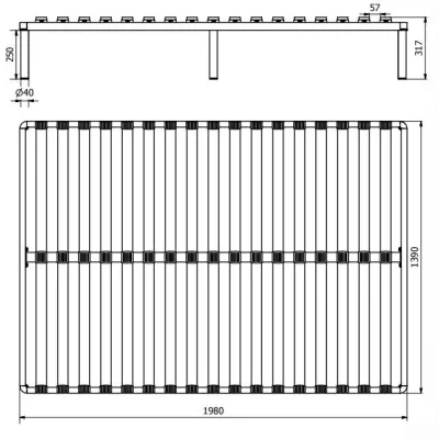 WAFIC Bettgestell mit Lattenrost 140 x 200