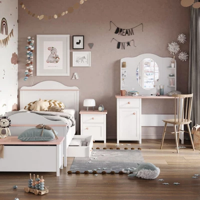 Truhe für Mädchenzimmer LALI – weiß/rosa