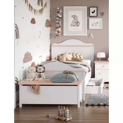 Truhe für Mädchenzimmer LALI – weiß/rosa