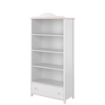 Bücherregal für Mädchenzimmer LALI – weiß / rosa