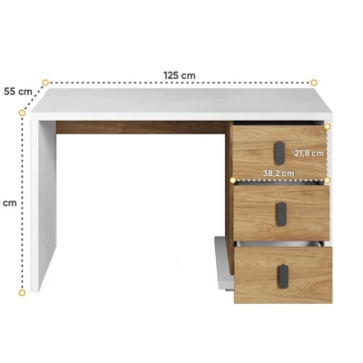 Schreibtisch PASTORA – Nussbaum Hickory / Weiß