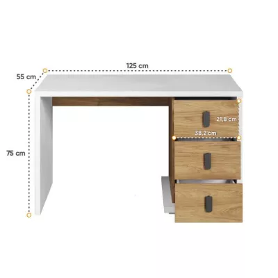 Schreibtisch PASTORA – Nussbaum Hickory / Weiß