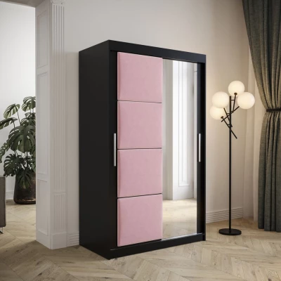 Kleiderschrank mit Schiebetüren 120 cm TALIA – schwarz / rosa