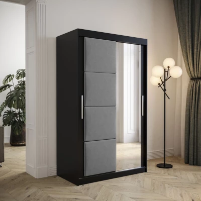 Kleiderschrank mit Schiebetüren 120 cm TALIA – schwarz / grau