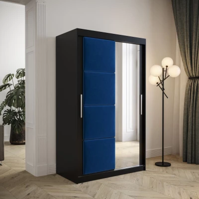 Kleiderschrank mit Schiebetüren 120 cm TALIA – schwarz / blau