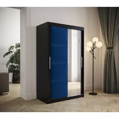 Kleiderschrank mit Schiebetüren 120 cm TALIA – schwarz / blau