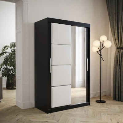 Kleiderschrank mit Schiebetüren 120 cm TALIA – schwarz / weiß