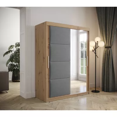 Kleiderschrank mit Schiebetüren 150 cm TALIA – Eiche artisan / grau